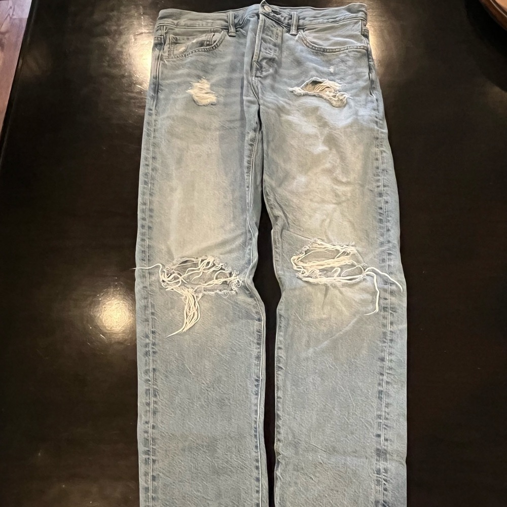 Mens American Eagle Athletic-Fit jeans, distressed 32 x 34